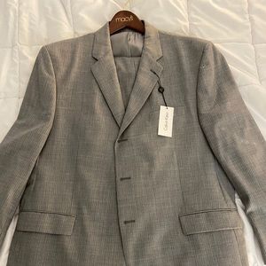 Calvin Klein 2 Pc Light Grey Suit 46L 40W $150 OBO